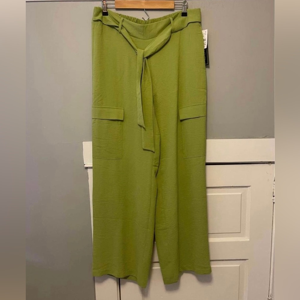 Tie-Front Crepe Wide Leg Pants
